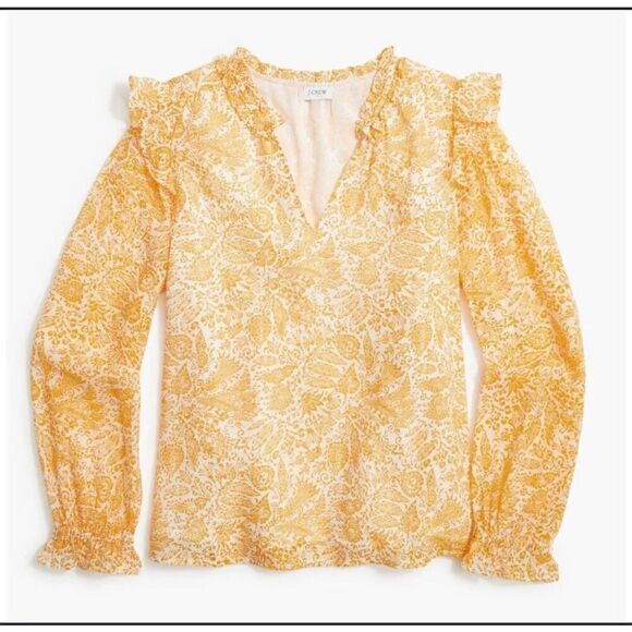 J.Crew Ruffle Collar Top Blouse - Picture 1 of 8